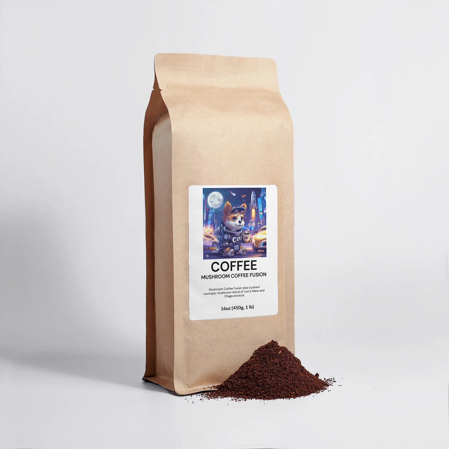 COJ's Mushroom Coffee Fusion with Lion’s Mane & Chaga (16oz)(450G, 1 LB)